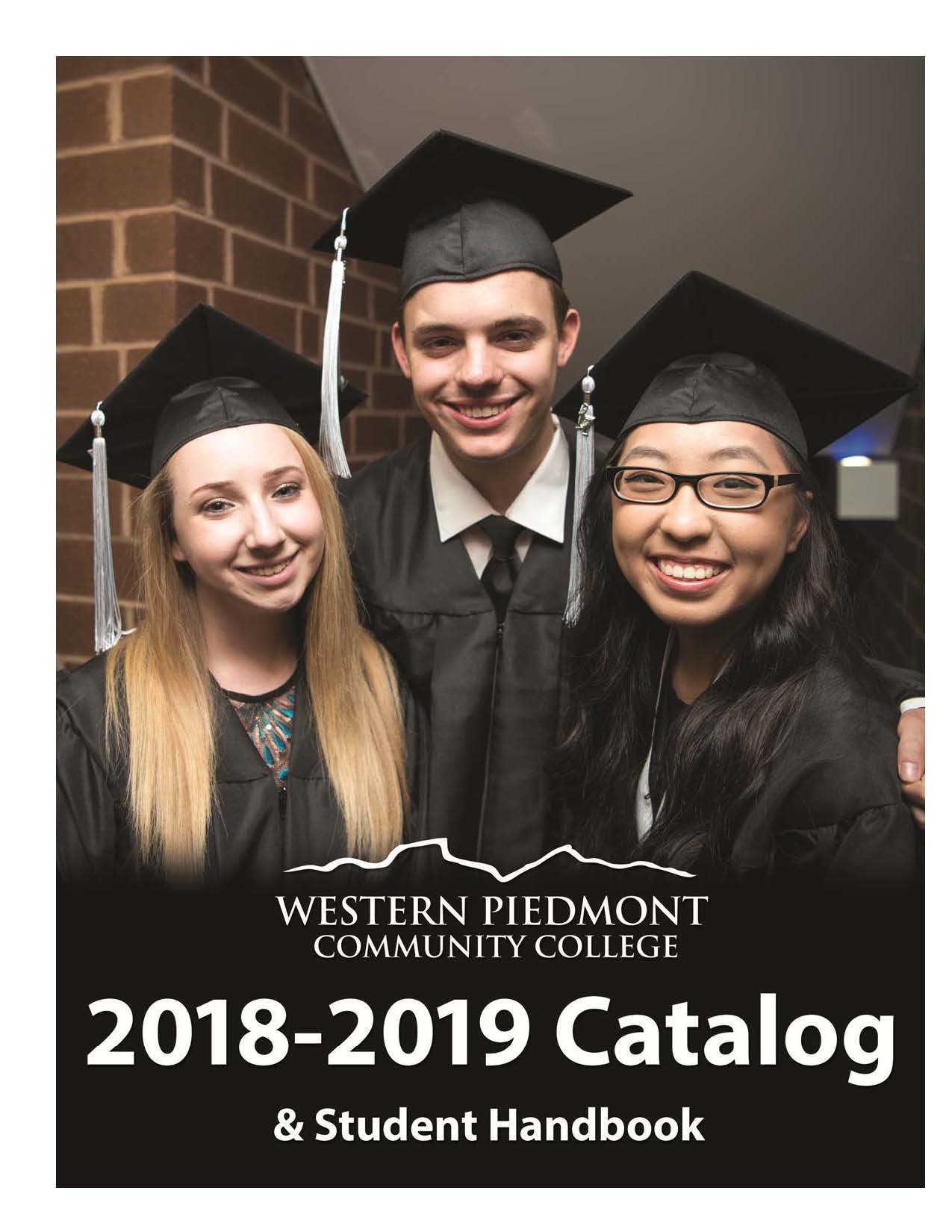 2018-2019 WPCC Catalog cover showing students at graduation.